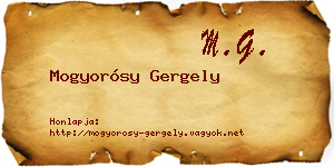 Mogyorósy Gergely névjegykártya