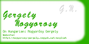 gergely mogyorosy business card